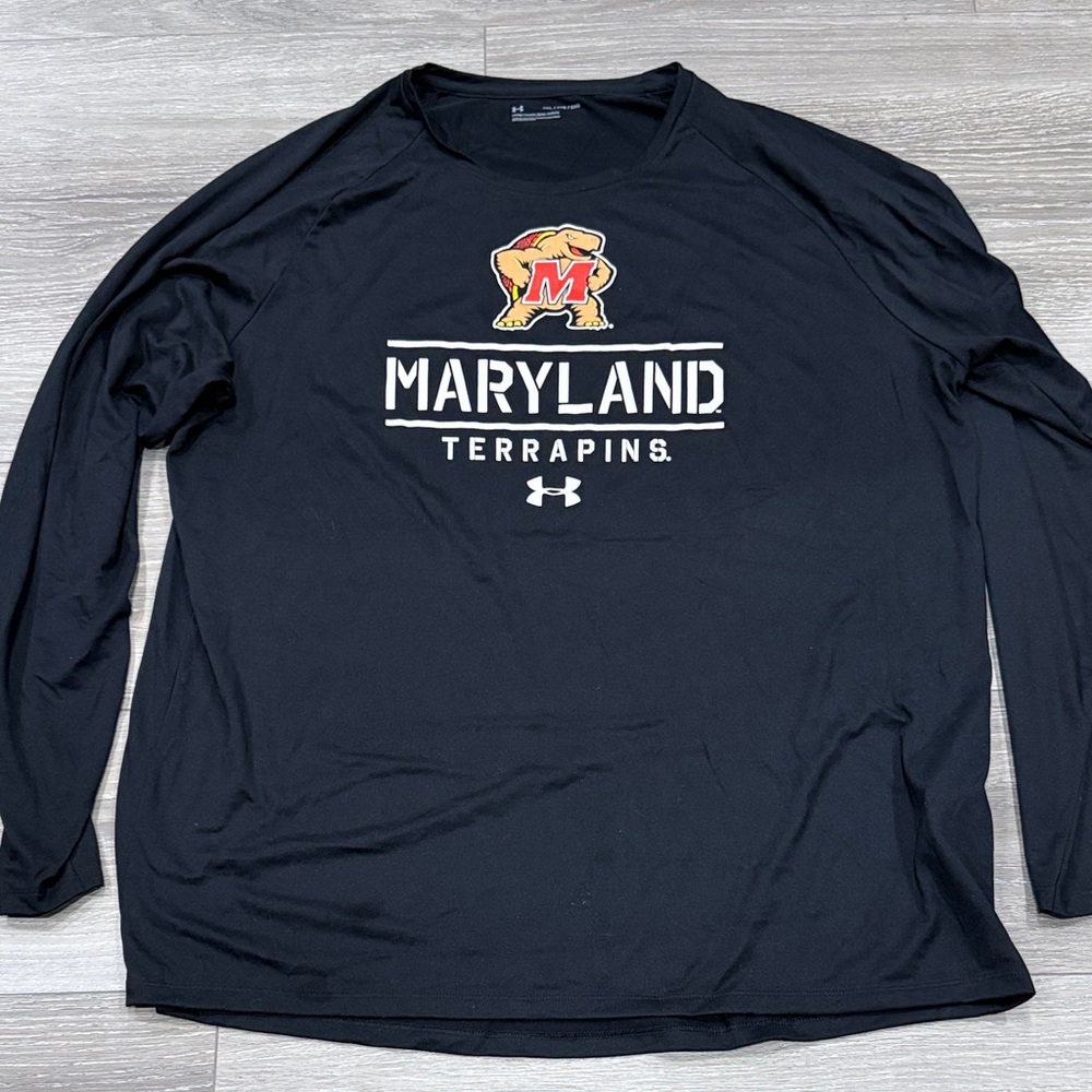Under Armour Black Maryland Terrapins Long Sleeve Tee XXL
